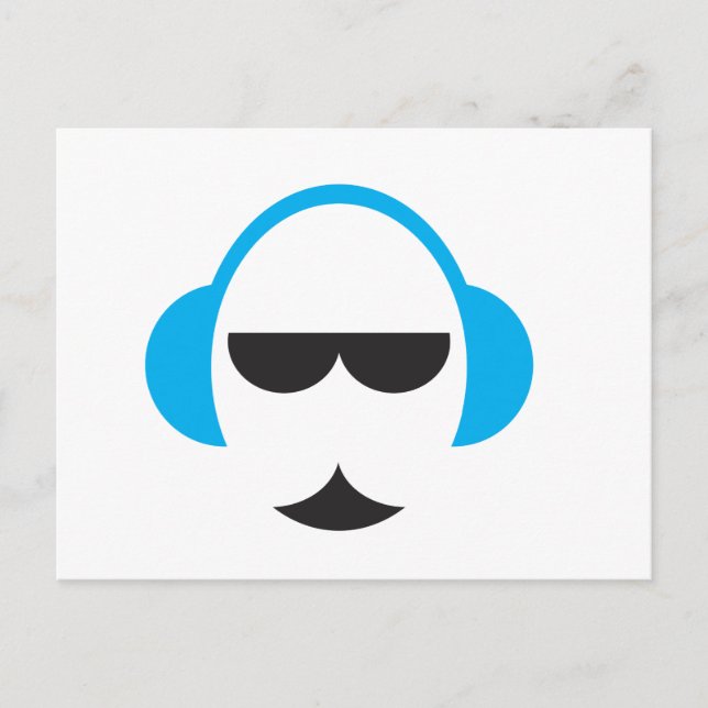 Blue Kopfhörer Postkarte (Vorderseite)