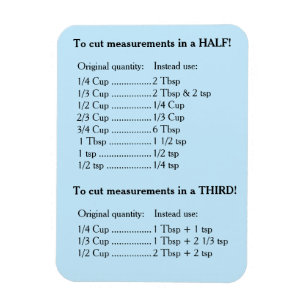 Blue Kühlschrank Kitchen Recipe Converter Halbpens Magnet