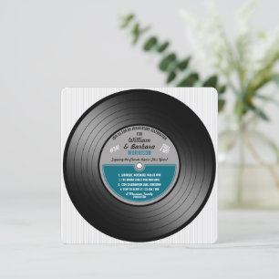 Blue Label Vinyl-Schallplatte Jubiläumsfeier Einladung