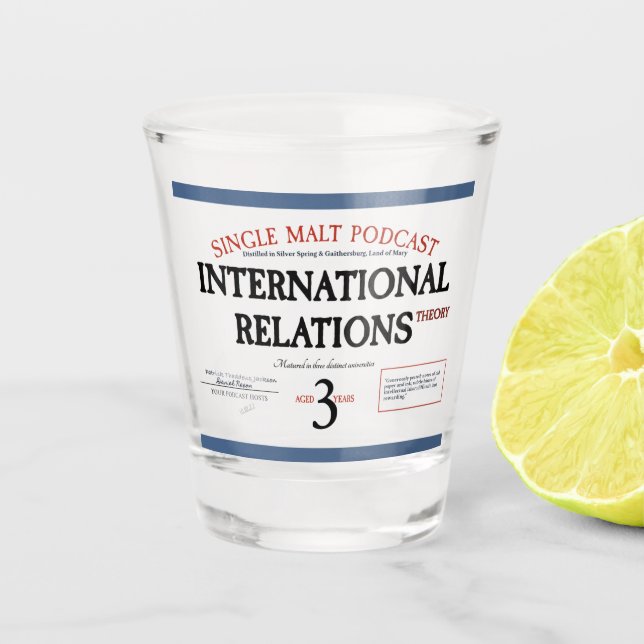 "Blue Label" Whiskey & IR Theoretisches Shot Glass Schnapsglas (Vorderseite)