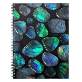 Blue Labradorite Crystals Gems Notebook Journal Notizblock