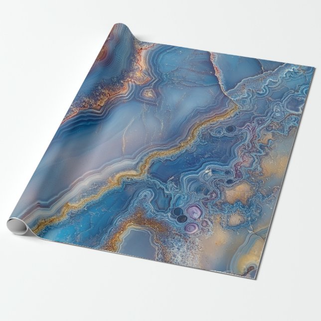 Blue Lace Agate Geschenkpapier (Ungerollt)