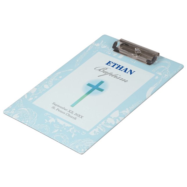 Blue Lace Boy Baptisse Klemmbrett (Schrägansicht)