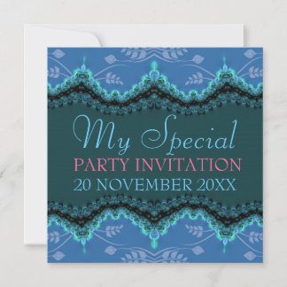 Blue Lace meine besondere Geburtstags-Bridal-Einla Einladung