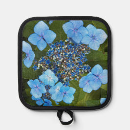 Blue Lacecap Hydrangea Bloom Floral Topflappen