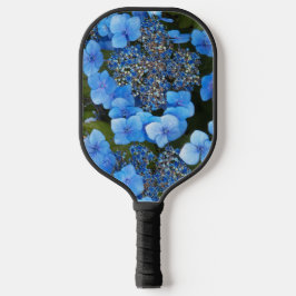Blue Lacecap Hydrangea Floral Pickleball Schläger