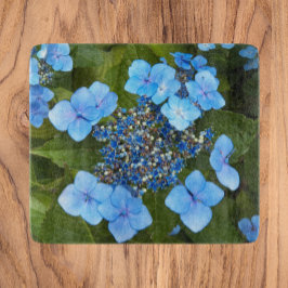 Blue Lacecap Hydrangea Floral Schneidebrett