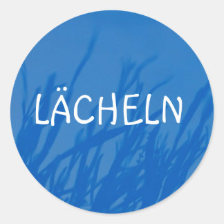 Blue, LÄCHELN Runder Aufkleber