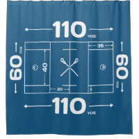 Blue Lacrosse Field Design Douche rideau