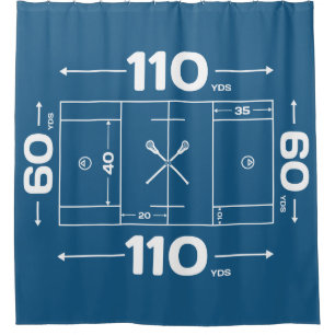 Blue Lacrosse Field Design Douche rideau