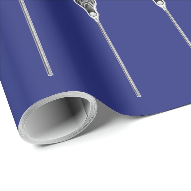 Blue Lacrosse-Geschenk Geschenkpapier (Rolleneckpunkt)