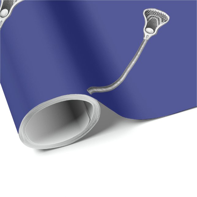 Blue Lacrosse-Geschenk Geschenkpapier (Rolleneckpunkt)