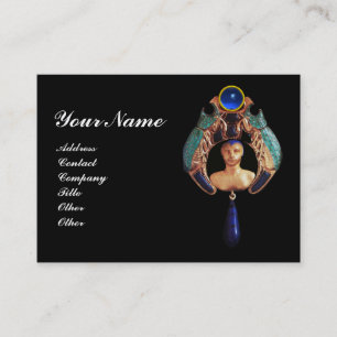 Blue Lady Bug, Lapis & Sapphire Gem Stone Monogram Visitenkarte