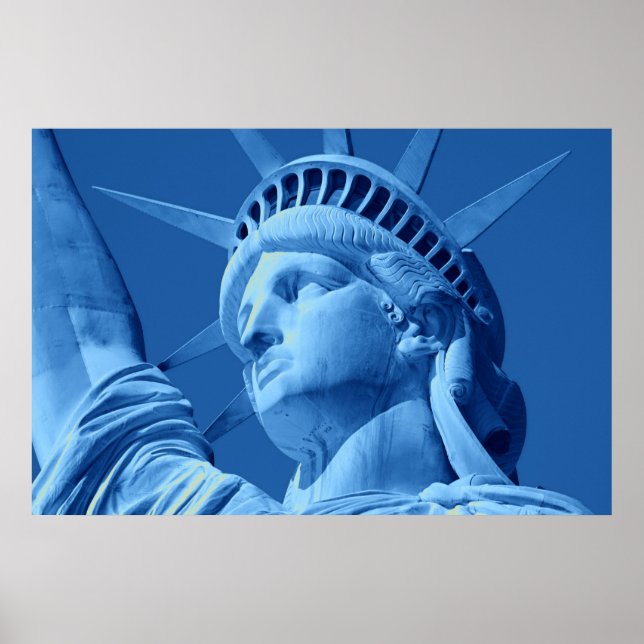Blue Lady Liberty Nah-up-Poster Poster (Vorne)