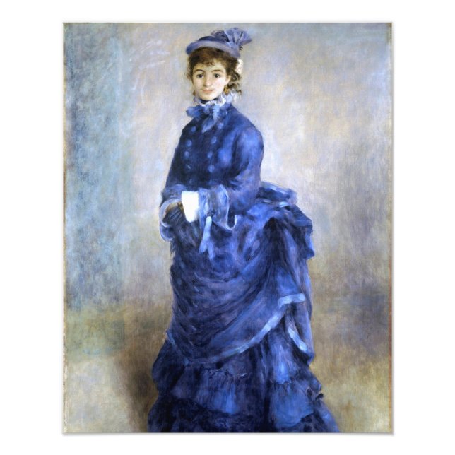 Blue Lady Parisienne Renoir Impressionist Paint Fotodruck (Vorne)