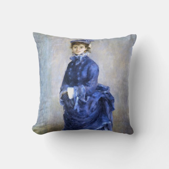 Blue Lady Parisienne Renoir Impressionist Paint Kissen (Vorderseite)