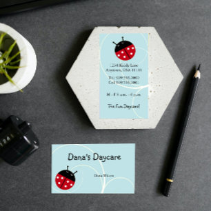 Blue Ladybug Daycare Business Card Visitenkarte