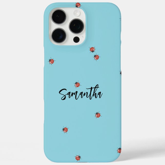 Blue Ladybug iPhone 16 Pro Max Hülle (Rückseite)
