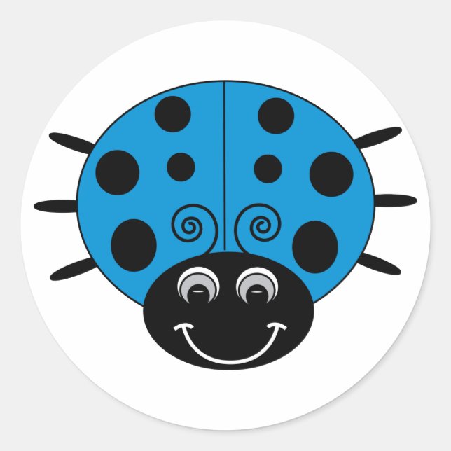 Blue Ladybug Sticker (Vorderseite)