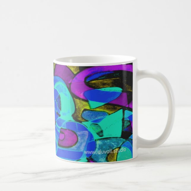 "Blue Lagoon" abstrakter Kaffeebecher Kaffeetasse (Rechts)