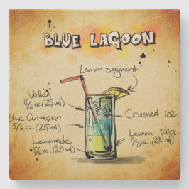 Blue Lagoon Barkeeper Drink Rezept Steinuntersetzer