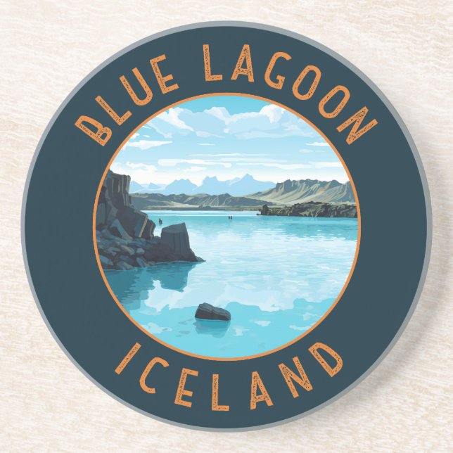 Blue Lagoon Island Distressed Circle Getränkeuntersetzer (Vorne)