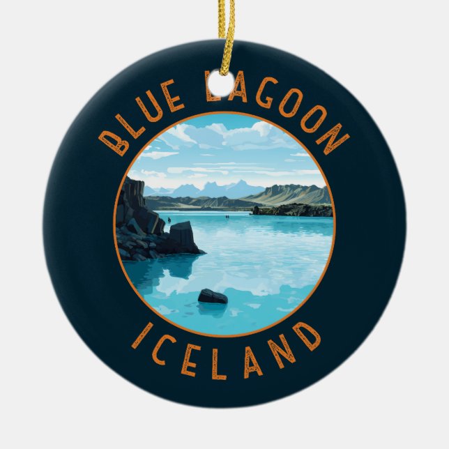 Blue Lagoon Island Distressed Circle Keramik Ornament (Vorne)