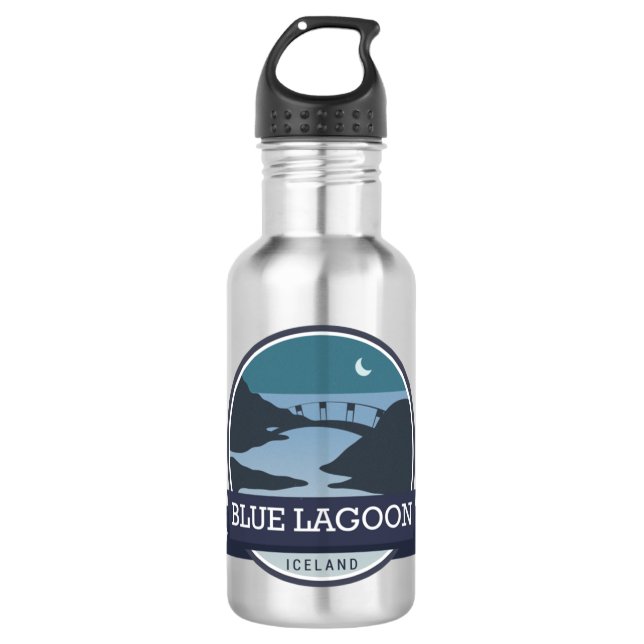 Blue Lagoon Island Long Edelstahlflasche (Vorderseite)