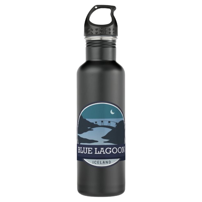 Blue Lagoon Island Long Edelstahlflasche (Vorderseite)