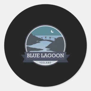 Blue Lagoon Island Runder Aufkleber