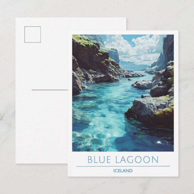Blue Lagoon Island Travel Postkarte (Vorne/Hinten)
