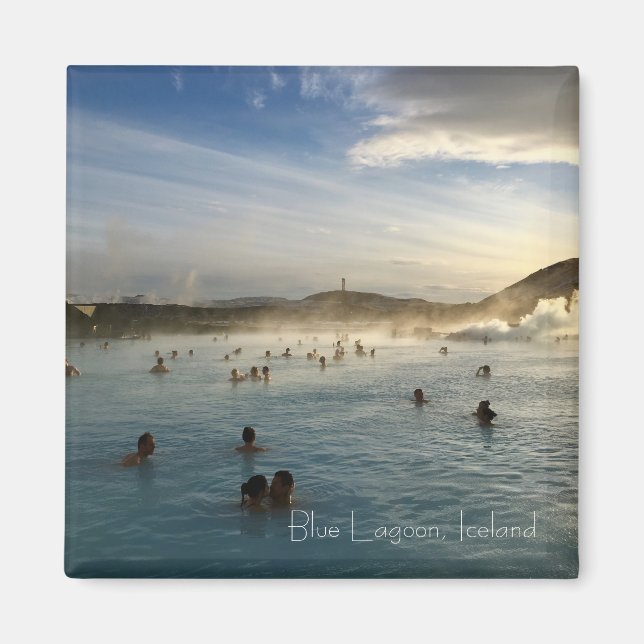 Blue Lagoon Islande Magnet Carré (Devant)