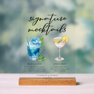 Blue Lagoon Lemon Drop Pool Party Mocktails Acrylschild
