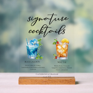 Blue Lagoon Mai Tai Tropische Hochzeitscocktails Acrylschild