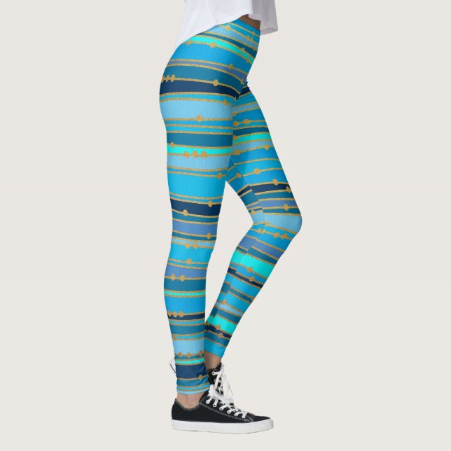 Blue Lagoon Zen | Benutzerdefinierte Workout-Leggi Leggings (Rechts)