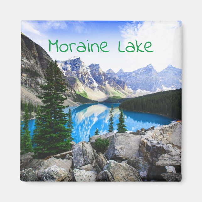 Blue Lake Rocky Mountain Pine Forest Magnet (Vorne)