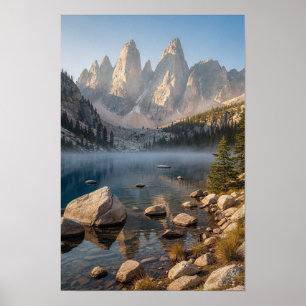 Blue Lake und Granit-Spitzen Poster