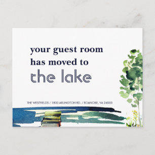 Blue Lake Your Guest Room hat neue Zuhause verscho Ankündigungspostkarte