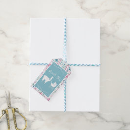 Blue Lama Boy Baby Dusche Geschenkanhänger