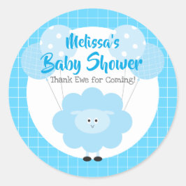 Blue Lamb Niedlich moderne Kawaii Sweet Boy Baby S Runder Aufkleber