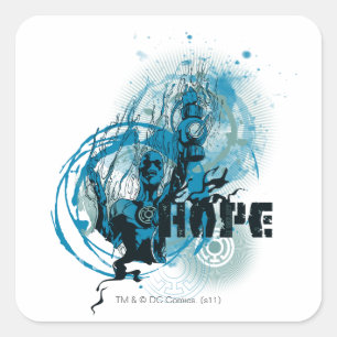 Blue Lantern Graphic 3 Quadratischer Aufkleber