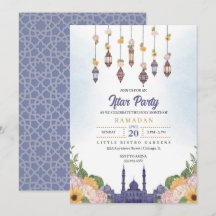 Blue Lantern Iftar Party Ramadan Abendessen Einlad