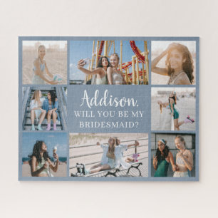 Blue Large 8 Foto Collage Bridesmaid Vorschlag