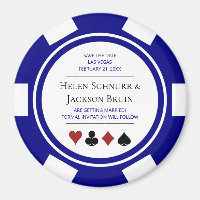 Blue Las Vegas Wedding Save the Date Poker Chip
