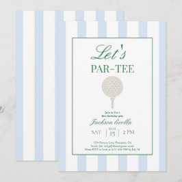 Blue Lass's Par-T-Shirt Golf Erstgeburtstag Einlad Dankeskarte