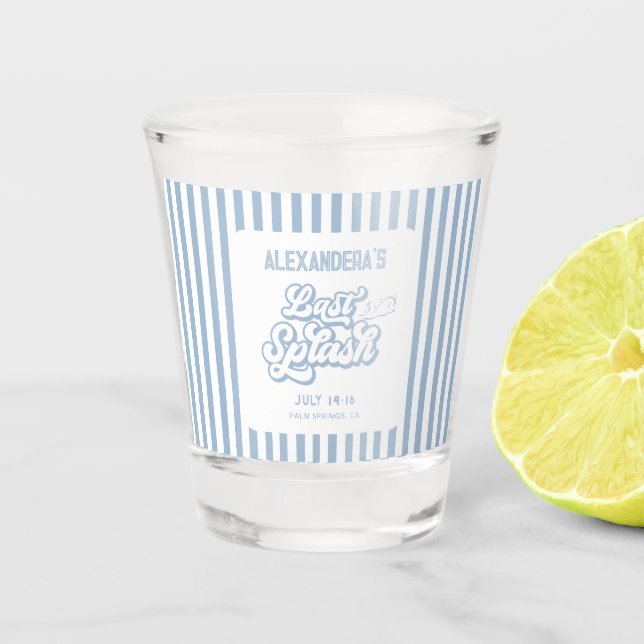 Blue Last Splash Bachelorette Schnapsglas (Vorderseite)