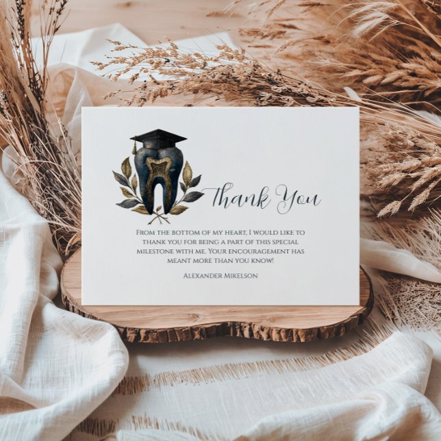 Blue Laurel Dental Graduation Dankeskarte (Von Creator hochgeladen)