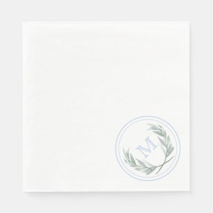 Blue Laurel Wappen Paper Napkins Serviette