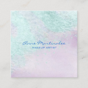 Blue Lavendel Abstrakt Square Business Card Quadratische Visitenkarte