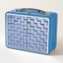 Blue Lavendel Squares Lunch Box